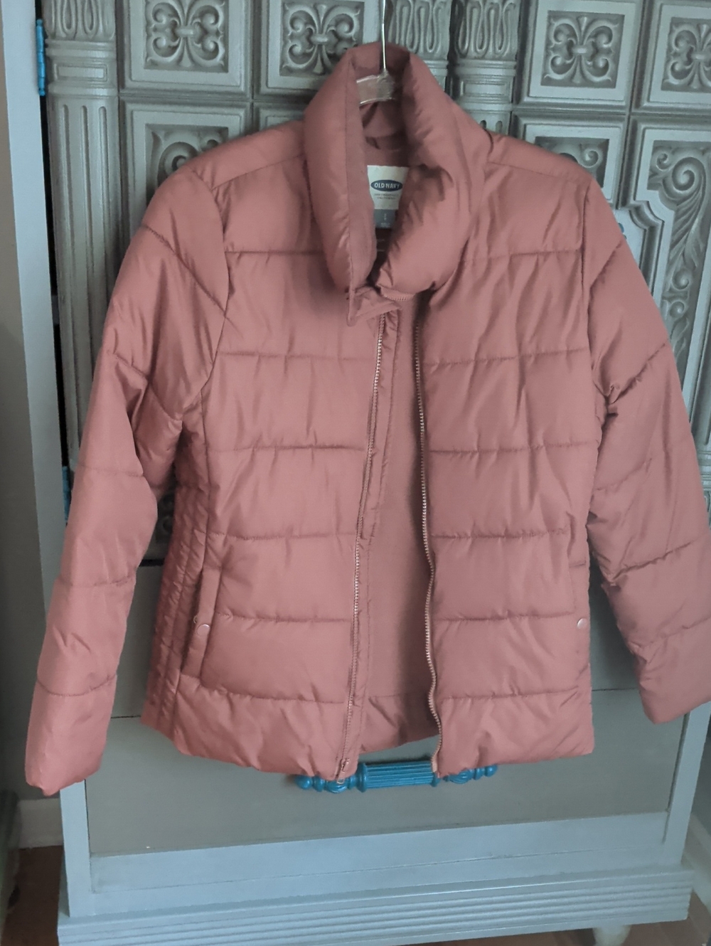 Old Navy Quilted Puffer Jacket in Dusty Rose Small Women's